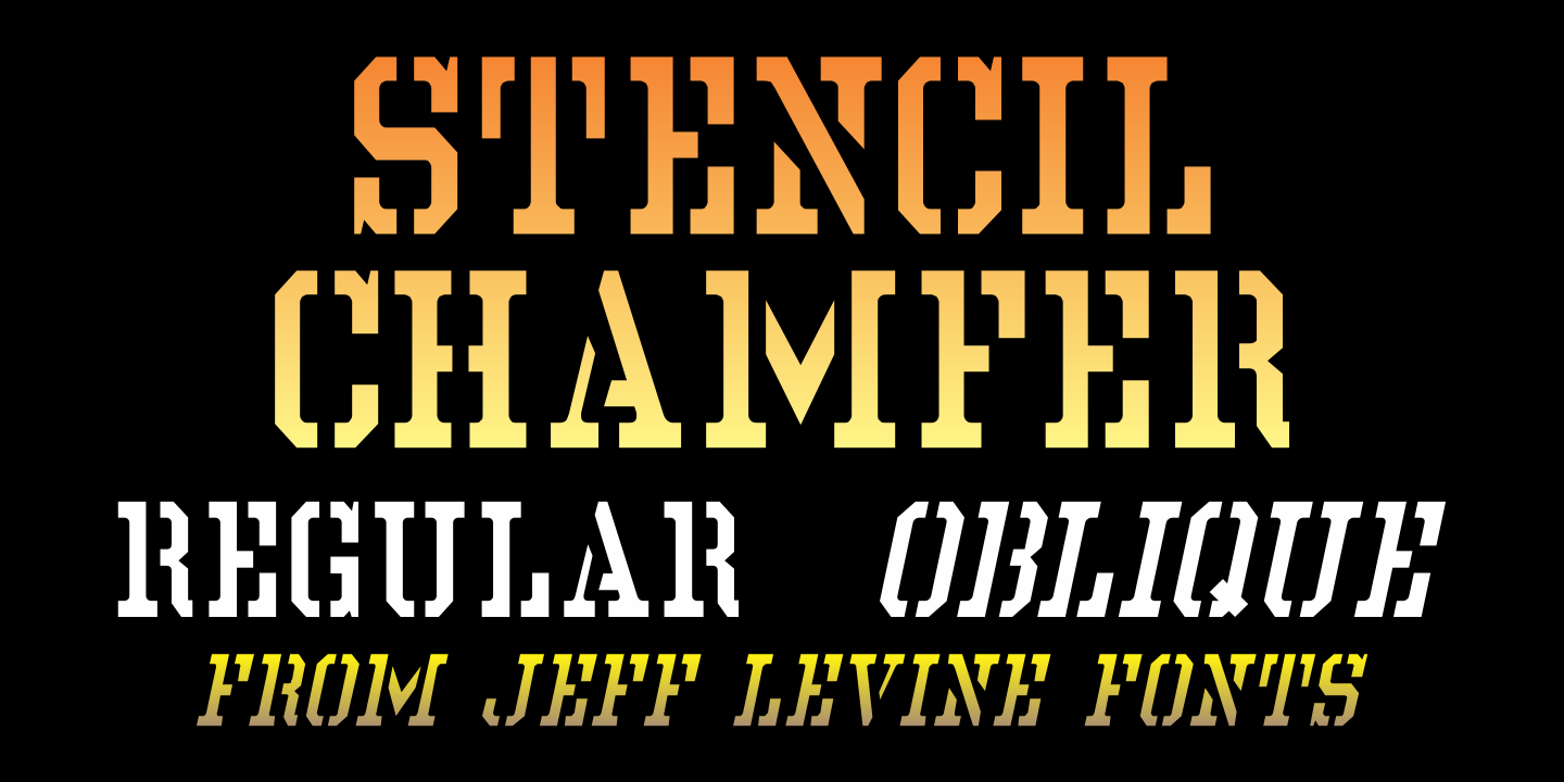 Przykład czcionki Stencil Chamfer JNL